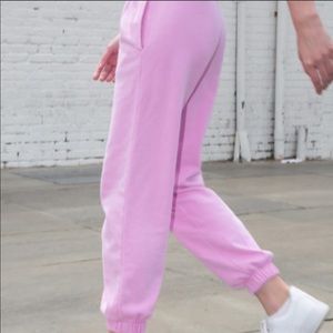 bubblegum pink rosas sweatpants